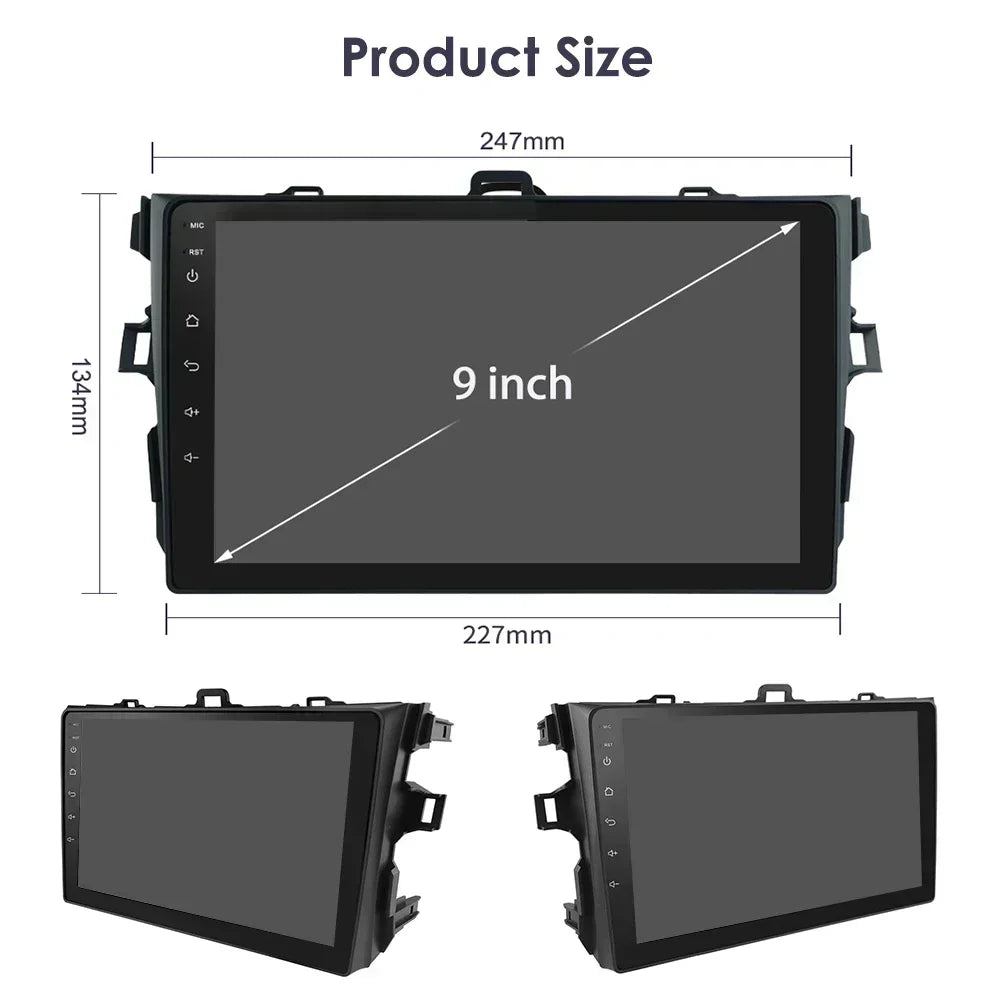 Toyota Corolla E140/150 2007 - 2011 9" Android 14 Carplay Android auto wireless wifi bt gps 4g   AUTMCRLTY