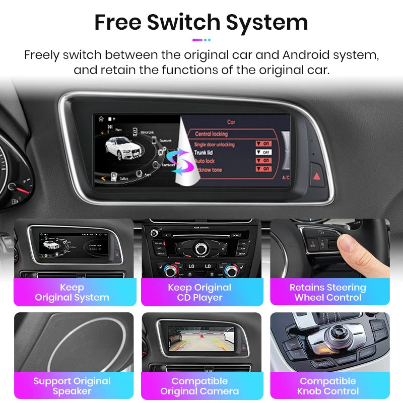 Audi Q5 2009-2016 8,8" Android 14 Wireless CarPlay Android Auto  Radio Multimedia  4G DSP  Navigatore  AUTMJSQ52
