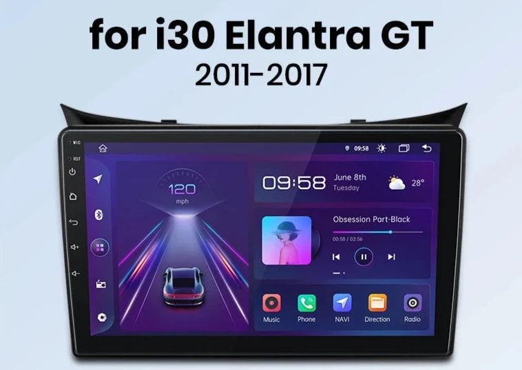Hyundai I30 Elantra GT 2011-2017  V1pro AI Voice  Carplay Android Auto Radio rds WIFI GPS BT 4G Car Multimedia autoradio AUTMTYTELGT