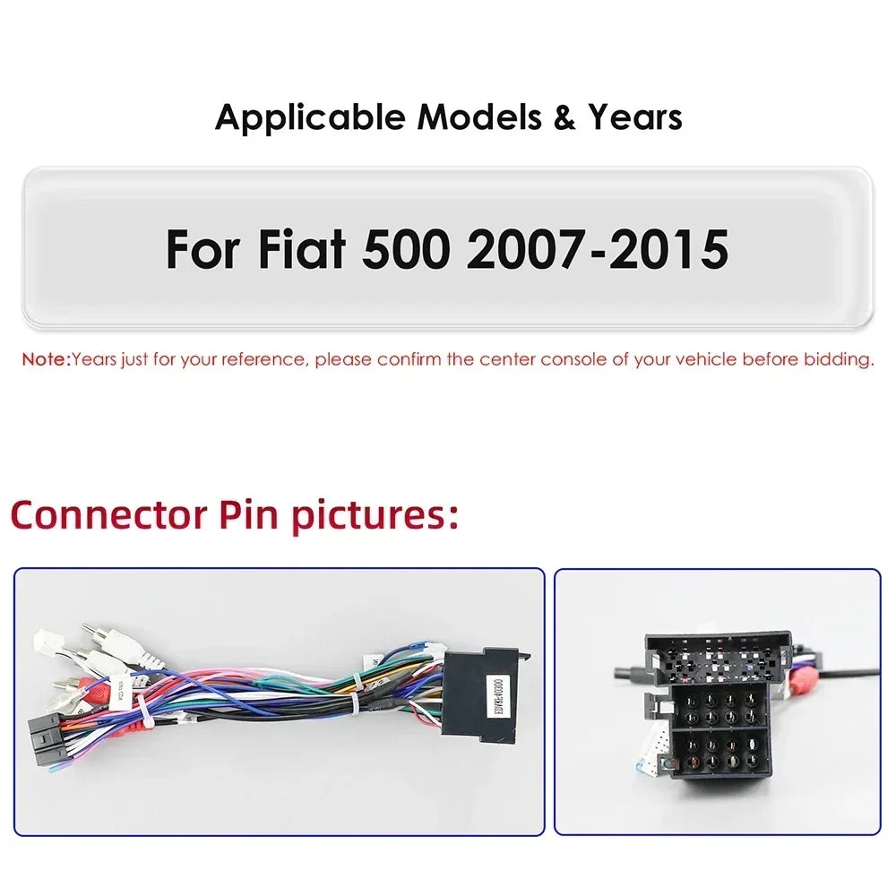 Fiat 500 2007 - 2015 7" Android 14 Carplay Android auto wireless wifi bt gps 4g  AUTM7QGL