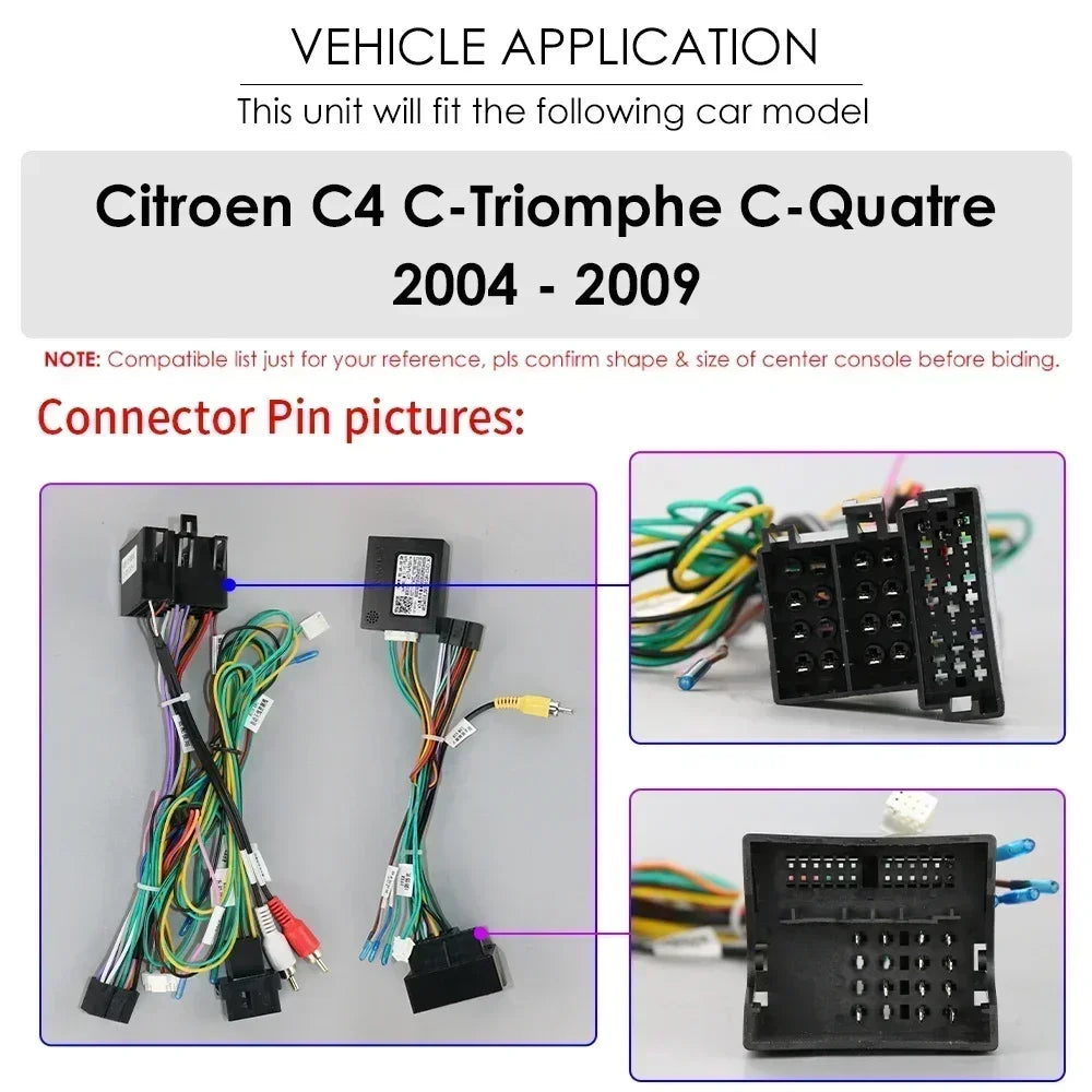 Citroen C4 C-Quatro 2004-2009  9" Android 14 Carplay Android auto wireless wifi bt gps 4g  AUTM4029