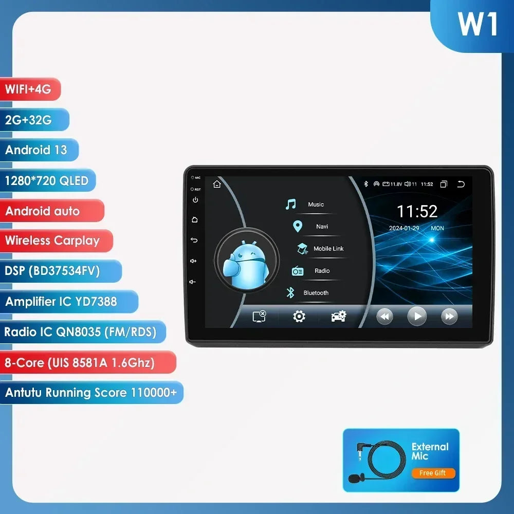 Opel Astra H Zafira B 2004-2014  9" Android 14 Carplay Android auto wireless wifi bt gps 4g AUTMKWXY