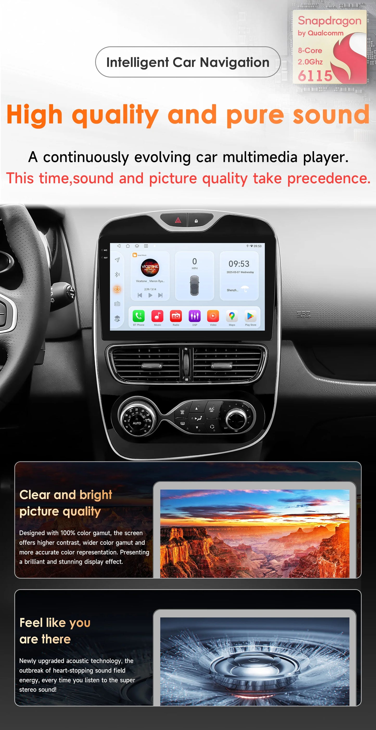 Renault Clio 4 2012-2019 10,1"  Android 14 Carplay Android auto wireless wifi bt gps 4g  AUTMXIAG