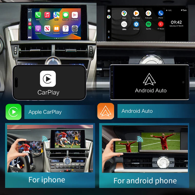Lexus NX RX IS ES GS RC CT LS LX LC UX GX, 2014-2022 Wireless CarPlay  Android Auto Mirror Link AirPlay AUTMLXSNRIEG