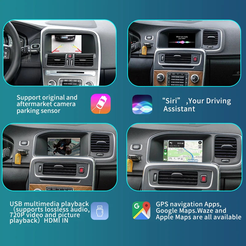 Volvo S60 S60L 2014-2019  7" con schermo LCD Wireless CarPlay  Android Auto  Mirror Link AirPlay AUTMVVS60L