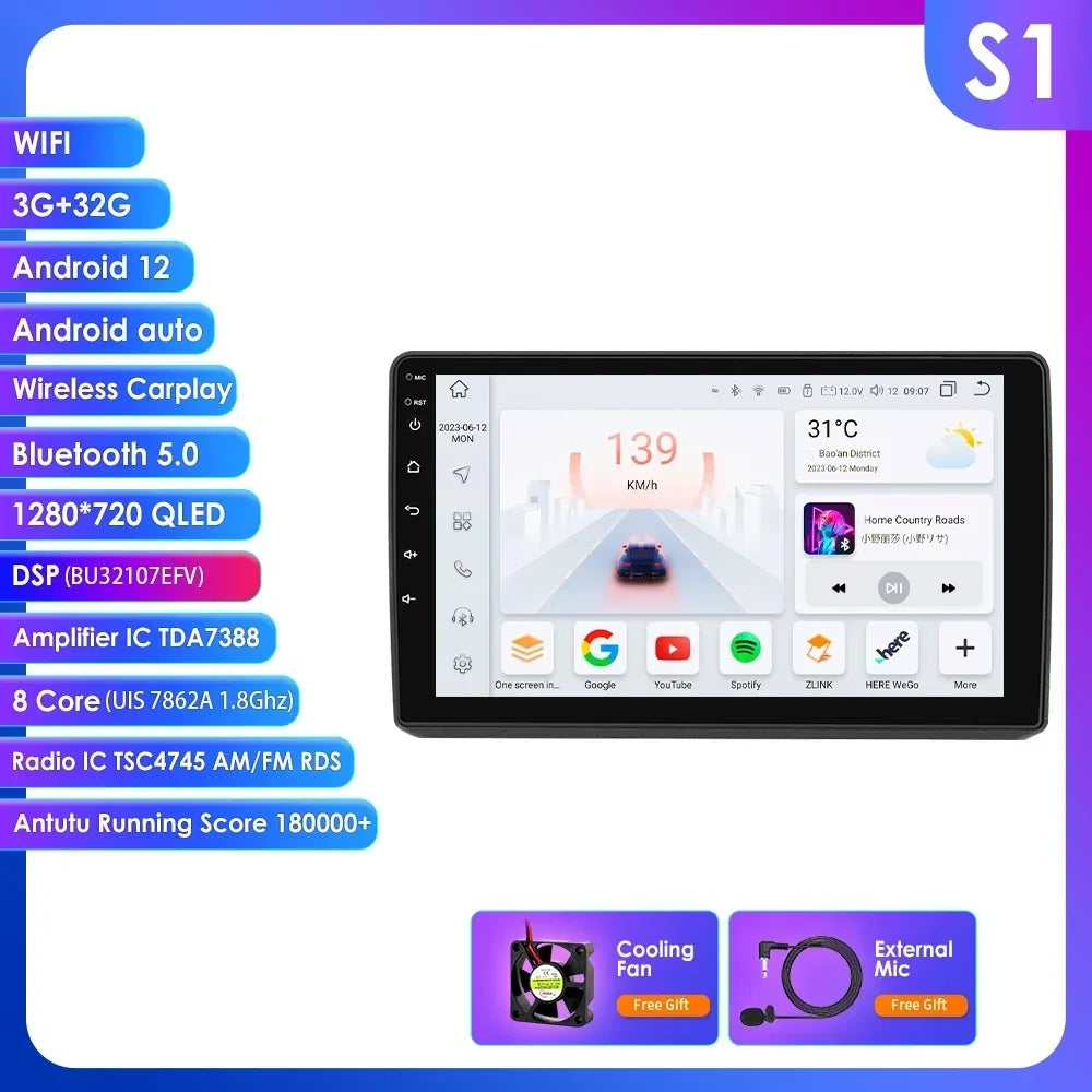 Opel Astra H Zafira B 2004-2014  9" Android 14 Carplay Android auto wireless wifi bt gps 4g AUTMKWXY