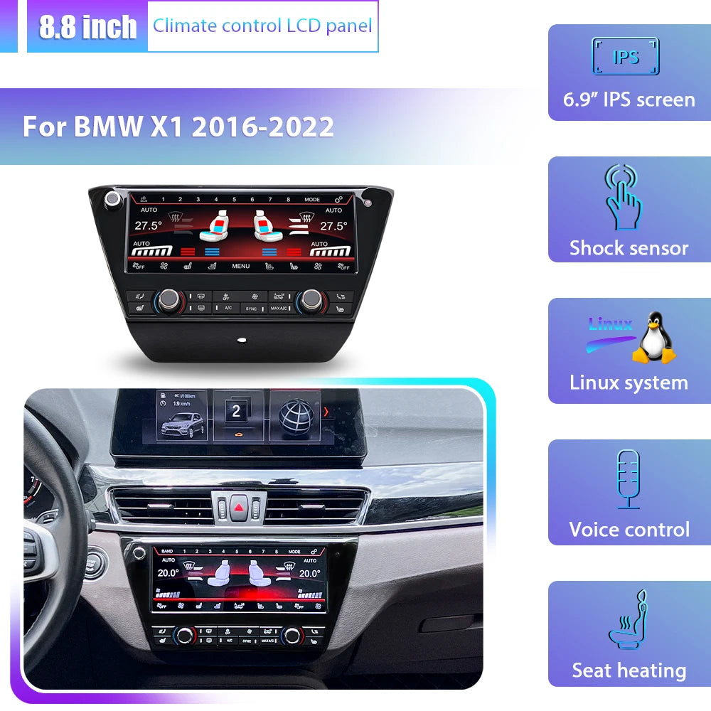 BMW 1 2 3 4 5 6 Series GT X1 X5 X4 X4M M4 X3 X3M M3 2013-2020 Pannello di climatizzazione LCD e comandi  riscaldamento sedili AUTMLCDBM