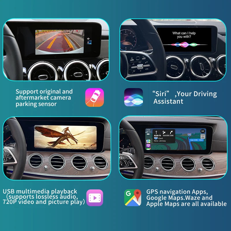 Mercedes Benz A B C E CLS CLA GLA GLB Class NTG 6.0 2018-2022  Wireless CarPlay Android Auto  Mirror Link Airplay GPS AUTMABCNT