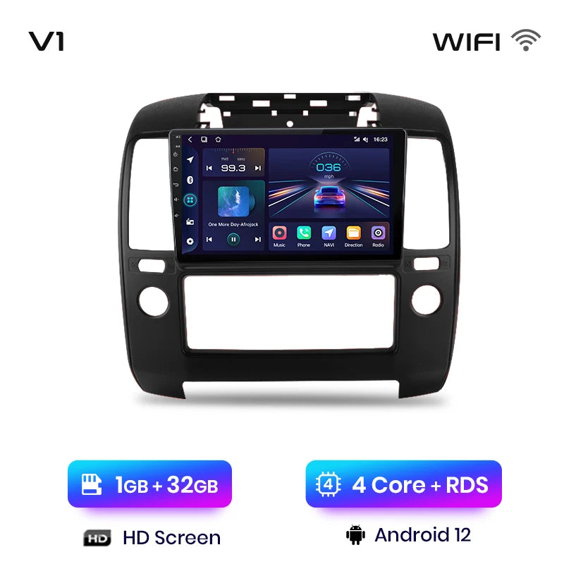 NISSAN NAVARA 2006 -2012 9" Wireless CarPlay Android Auto  RDS GPS 4G WIFI Multimedia autoradio AUTMNISNV2