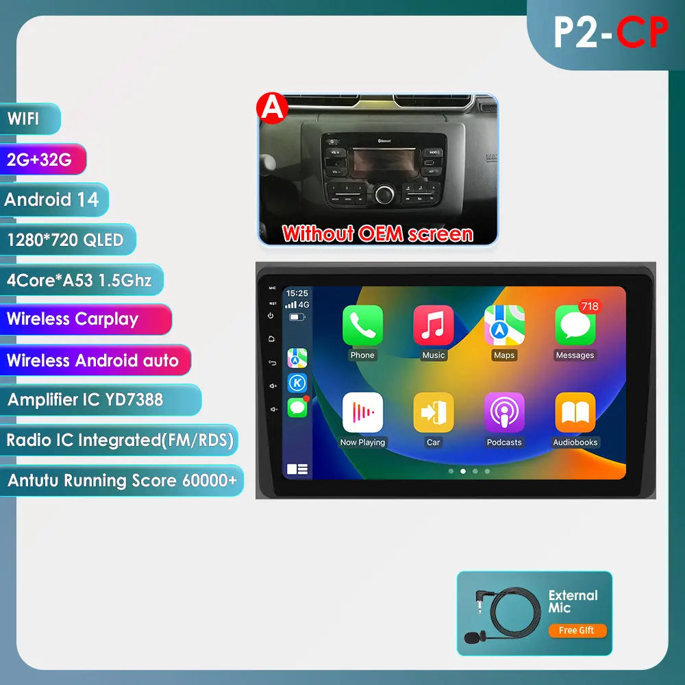 Dacia Duster  Renault Arkana 10,1" / 10,33" Android 14 Carplay Android auto wireless wifi bt gps 4g AUTMLWKH