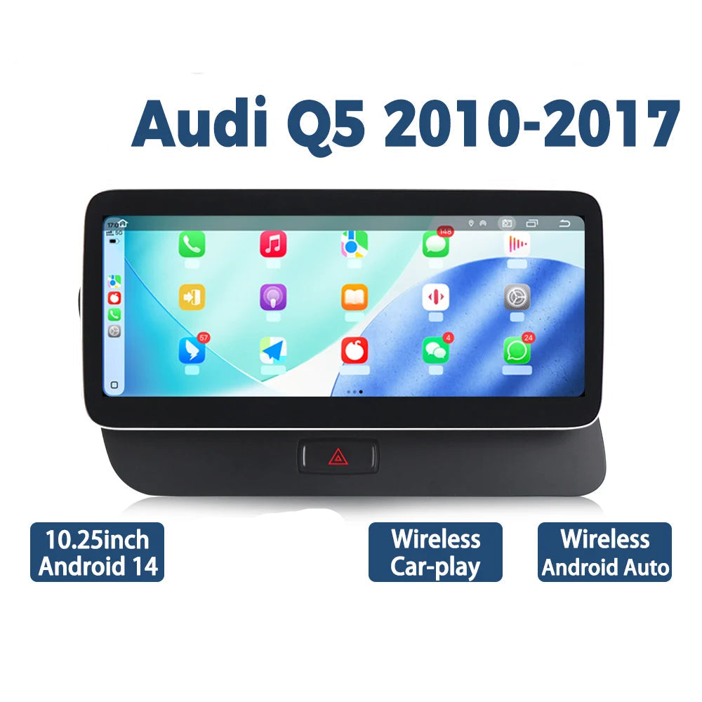 Audi Q5 2009-2016 10,25" Android 14 Wireless CarPlay Android Auto Radio Multimedia 4G DSP Navigatore  AUTM9NRU