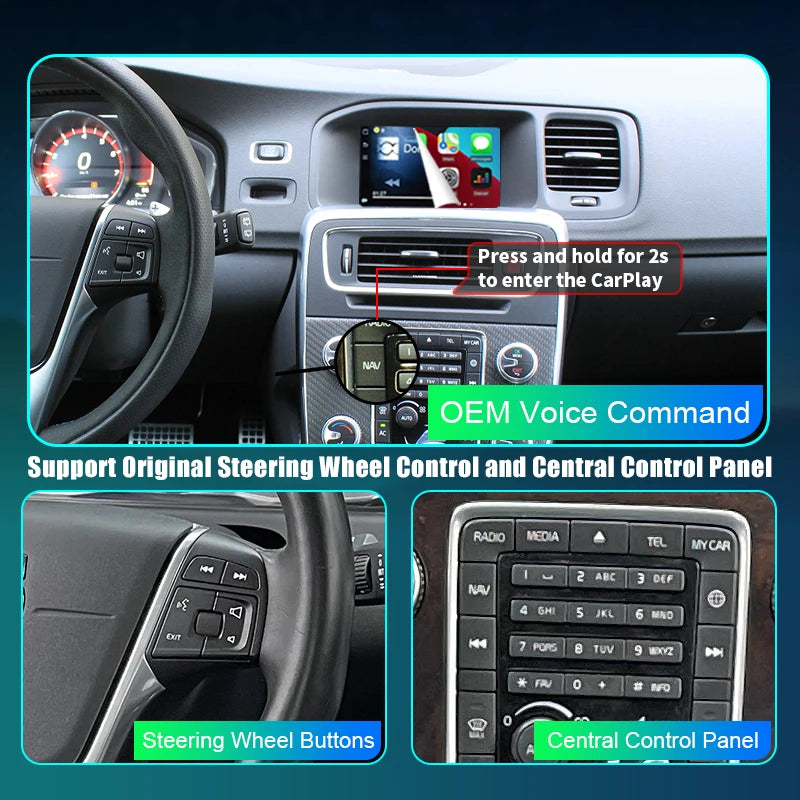 XC60 V60 2014-2017 7" schermo LCD , Wireless CarPlay    Android Auto  Mirror Link AirPlay gps AUTMVVXCV