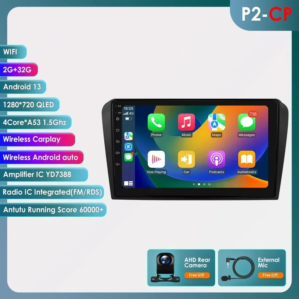 Mazda 3 2004-2009 9" / 10,33"  Android 14 Carplay Android auto wireless wifi bt gps 4g AUTMZAMD3