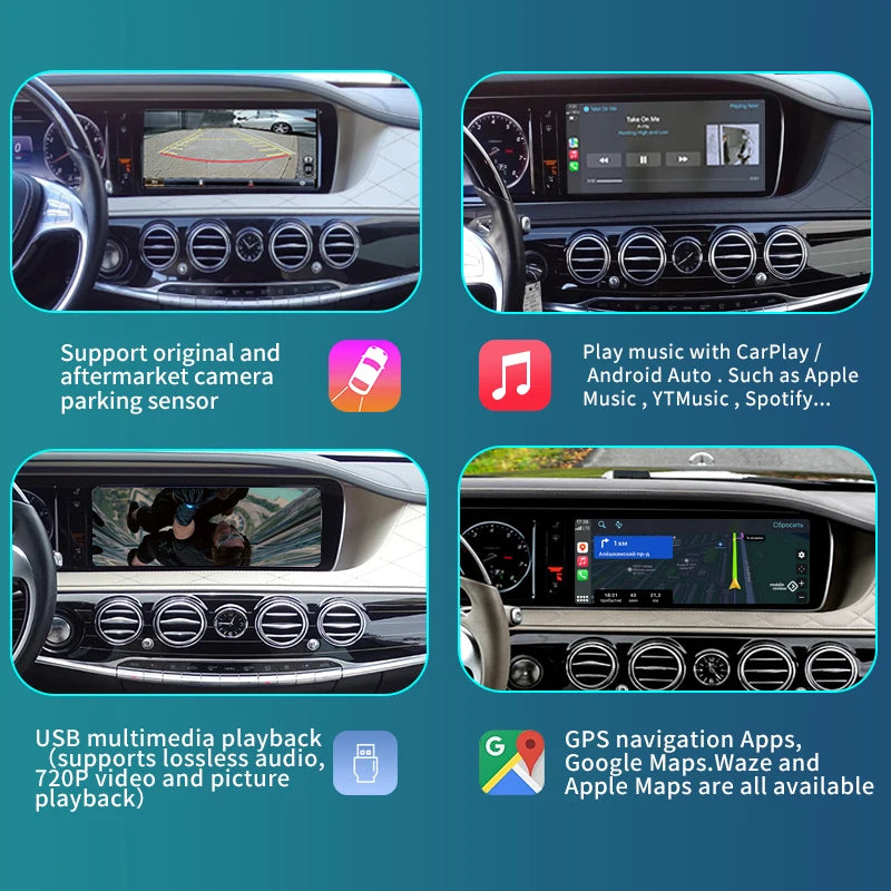 Mercedes Benz Maybach 2015-2017 Wireless CarPlay Box Android Auto Mirror Link Screen  Airplay  USB GPS AUTMMDBHY