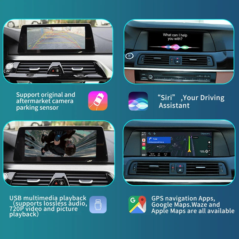 BMW 5 Series 530Le 2015-2020 Wireless CarPlay Android Auto Mirror Link AirPlay Navigation Car Play AUTMBMW530L