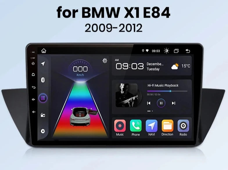 BMW X1 E84 SENZA MONITOR DI SERIE 2009 - 2015 10" Radio RDS WIFI BT GPS USB wireless CarPlay Android Auto  AUTMBMWX19