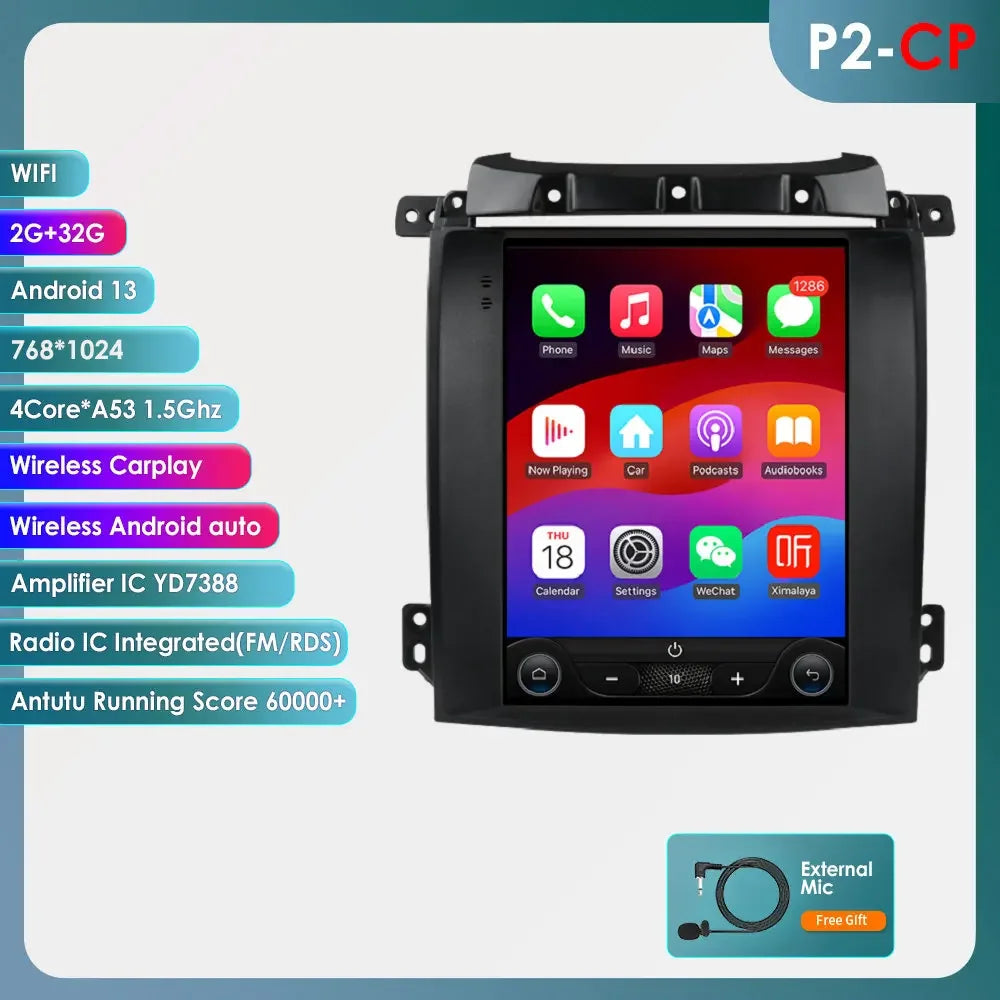 Kia Sorento BL 2002-2006 9,7" Android 14 Carplay Android auto wireless wifi bt gps 4g  AUTMUUSA