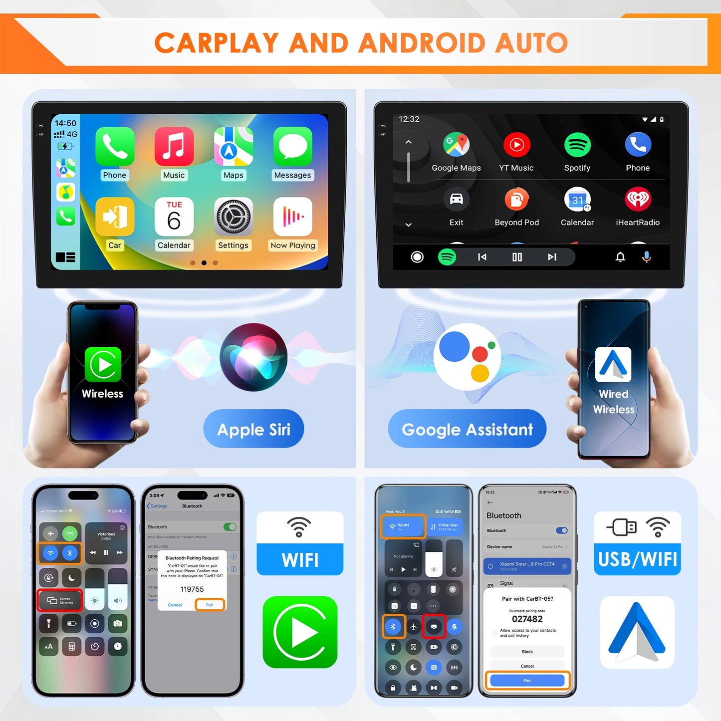 Opel Grandland X Crossland X 2016 - 2020  9" Android 14 Carplay Android auto wireless wifi bt gps 4g  AUTM0DD7