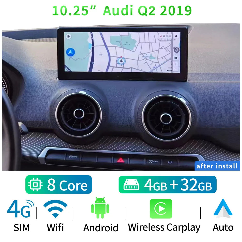 Audi A1 Q2 2013-2019 10,25" Carplay Android auto wireless WIFI GPS Bluetooth AUTM2R3L