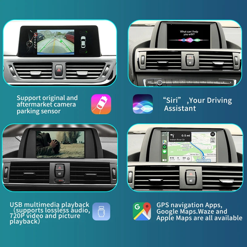 BMW Series 1 2 F20 F21 F22 F23 F45 2012-2020 Wireless CarPlay Android auto  Mirror Link AirPlay Autolink gps AUTMBMW1F2