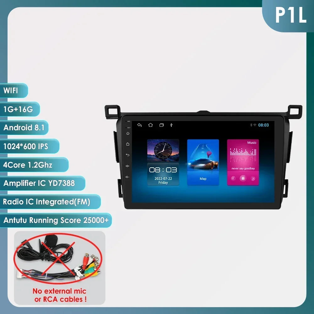 Toyota RAV4 Rav 4 2013-2018 9" Android 14 Carplay Android auto wireless wifi bt gps 4g  AUTM4VARTY