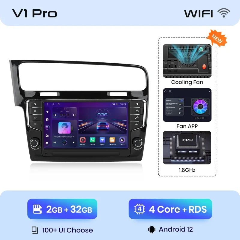 VW Golf 7 2013-2017 9"  Wireless CarPlay Android Auto Radio RDS  Multimedia GPS WIFI BT AUTMGVWL7