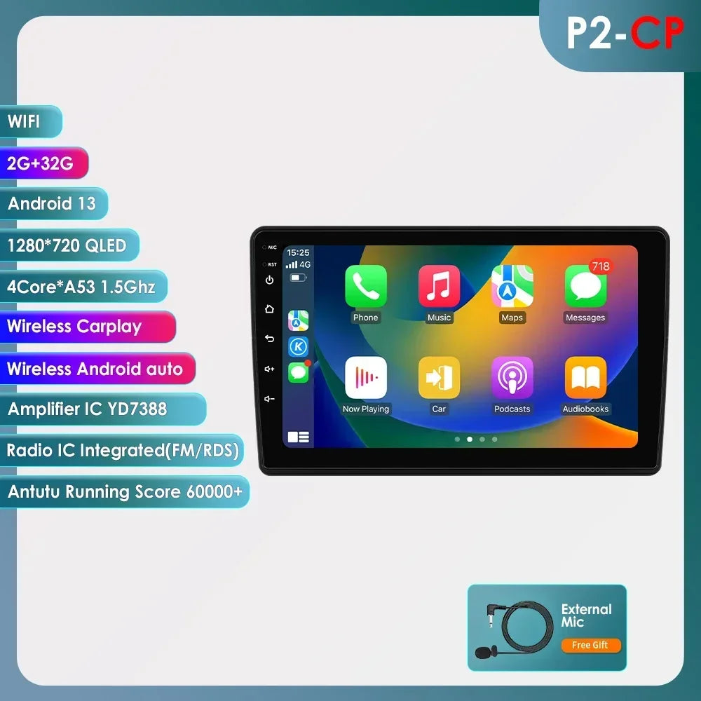Fiat Ducato Peugeot Boxer Citroen Jumper 2 2006-2022 9" Android 14 Carplay Android auto wireless wifi bt gps 4g  AUTM7UCV