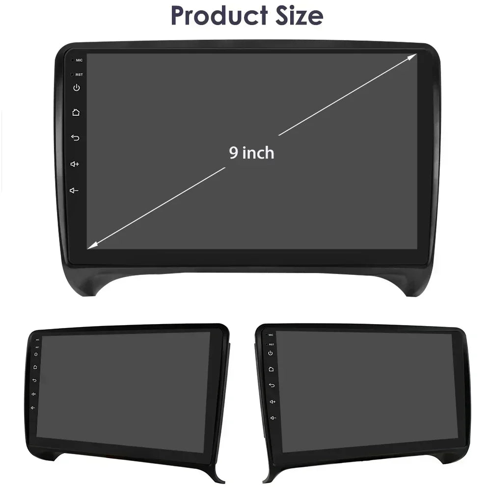 AUDI TT MK2 8J 2006 -2014 9" Android 14 Carplay Android auto wireless wifi bt gps 4g  AUTMMWU1