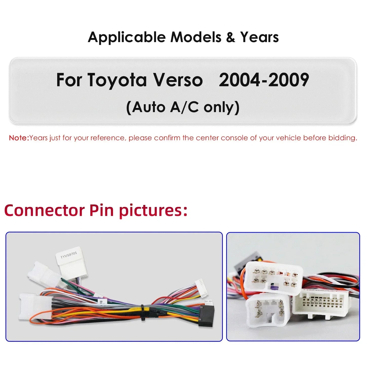 Toyota Verso 2004-2009 9,7" Android 14 Carplay Android auto wireless wifi bt gps 4g   AUTMA88T