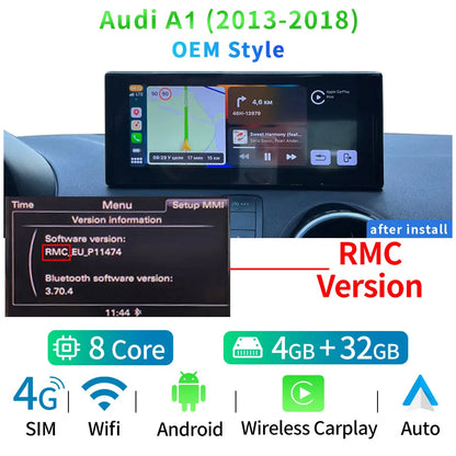 Audi A1 Q2 2013-2019 10,25" Carplay Android auto wireless WIFI GPS Bluetooth AUTM2R3L