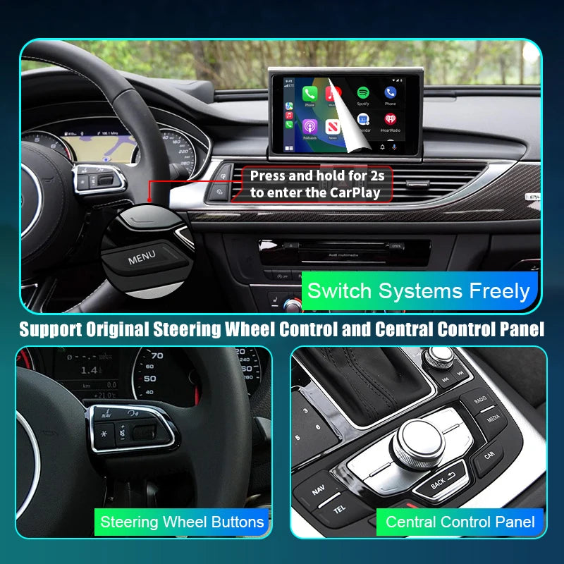 Audi A6 A7 S6 S7 2010-2018 Wireless Apple CarPlay Android Auto Mirror Link AirPlay Navigation AUTMADA6A7S7