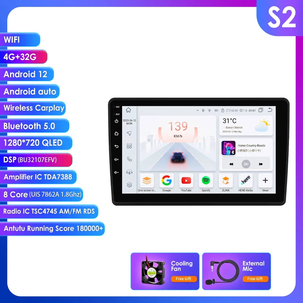 Fiat Ducato Peugeot Boxer Citroen Jumper 2 2006-2022 9" Android 14 Carplay Android auto wireless wifi bt gps 4g  AUTM7UCV