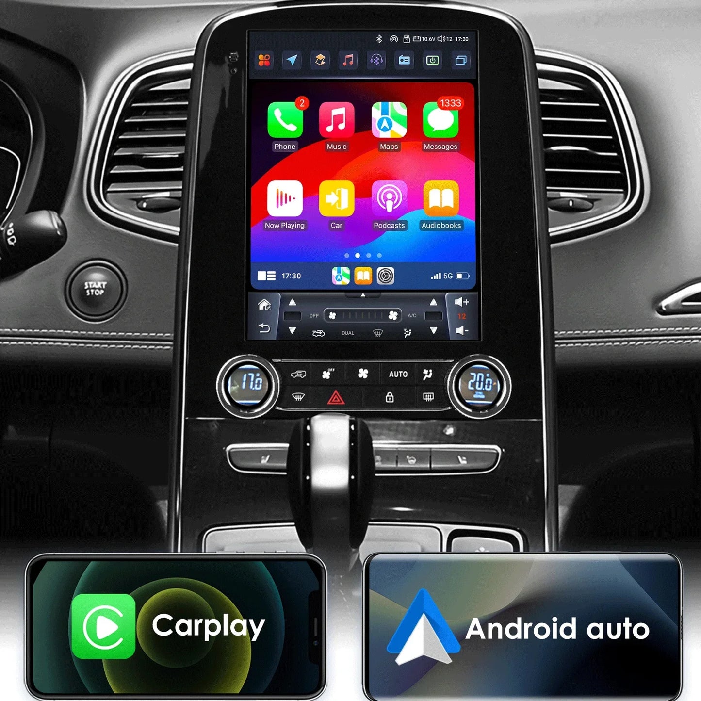 Renault Scenic 2013 - 2024 9,7" Android 14 Carplay Android auto wireless wifi bt gps 4g  AUTMXM05