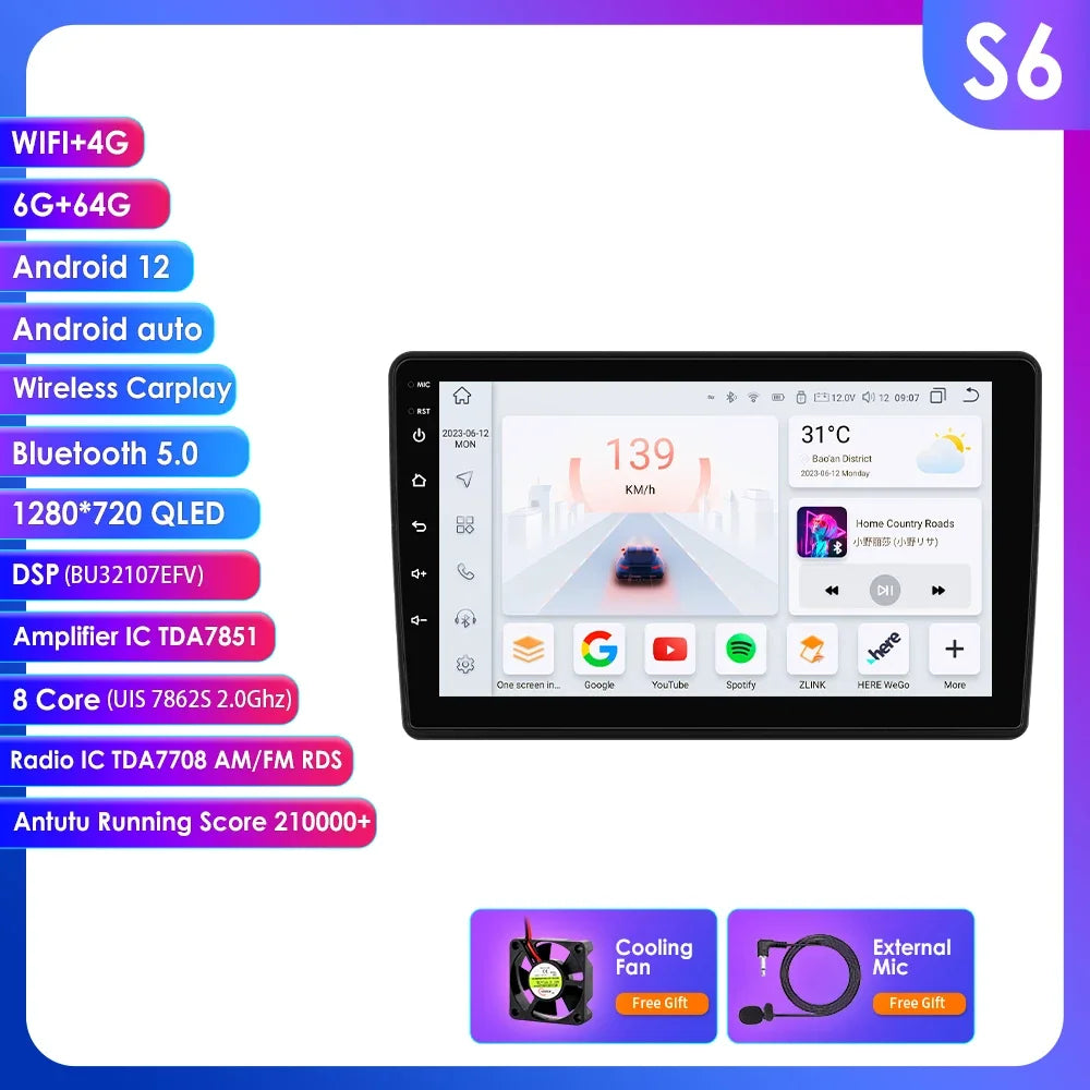 Fiat Ducato Peugeot Boxer Citroen Jumper 2 2006-2022 9" Android 14 Carplay Android auto wireless wifi bt gps 4g  AUTM7UCV