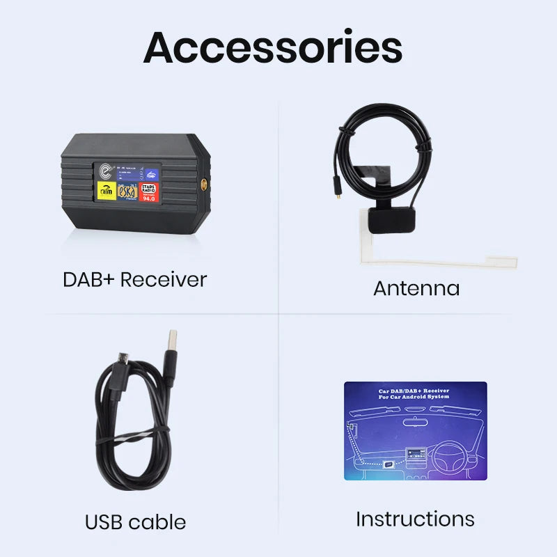 Antenna DAB+ con ricevitore  USB per autoradio AUTMDAB01