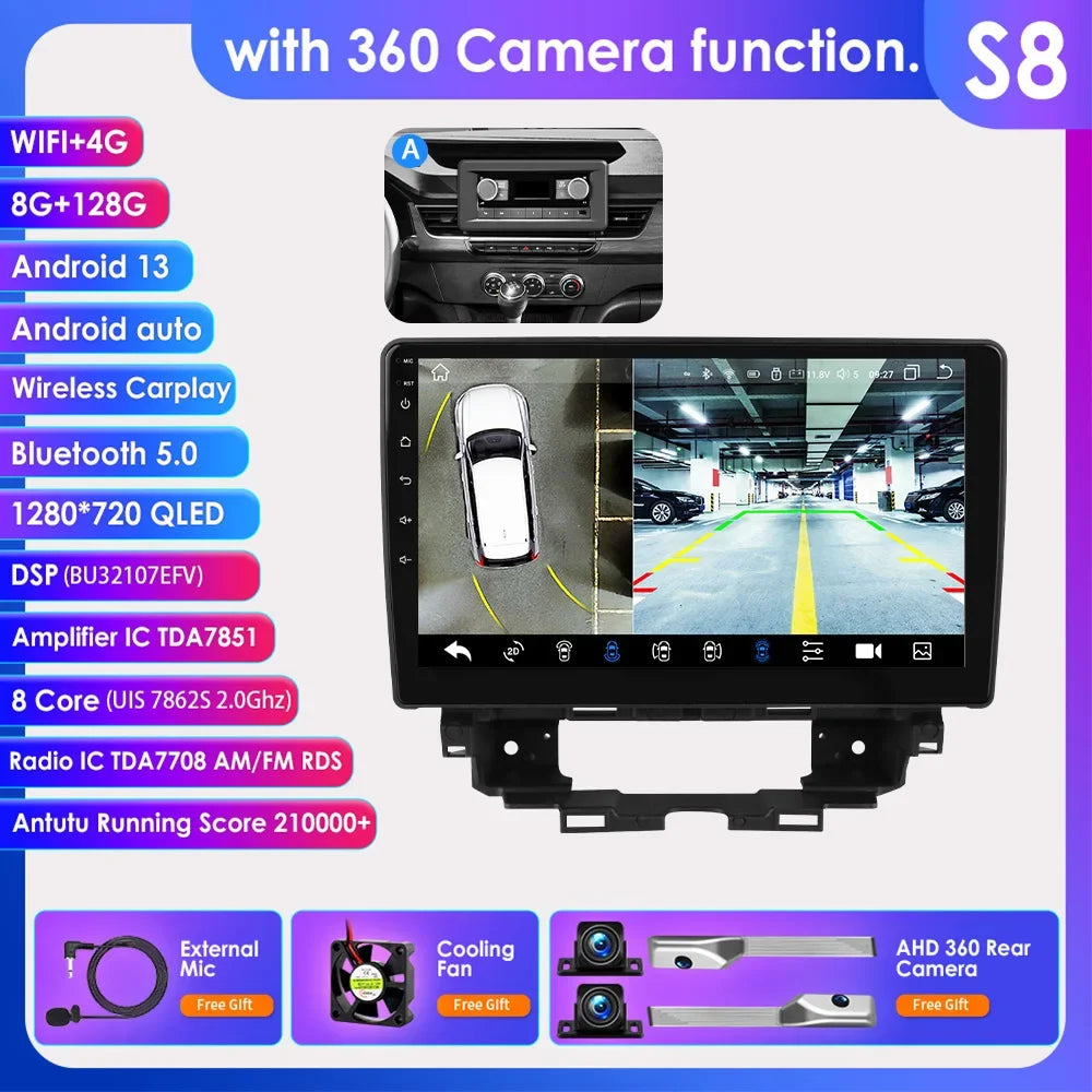 Renault Kangoo 2019-2025 9" Android 14 Carplay Android auto wireless wifi bt gps 4g  AUTM4NJ5