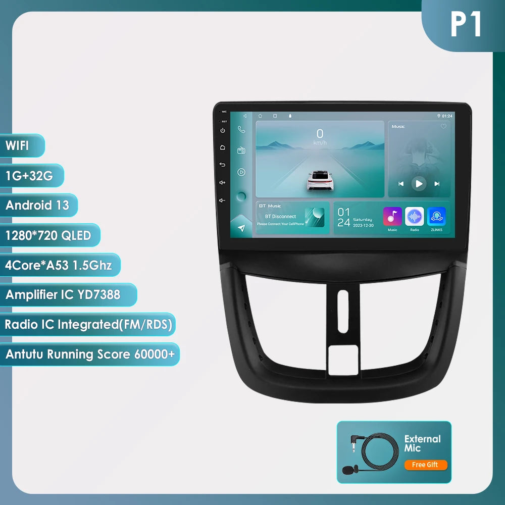 Peugeot SW 207 CC 207 CC 2006-2015  Car Radio RDS WIFI BT GPS wireless CarPlay Android Auto AUTM7MEAP