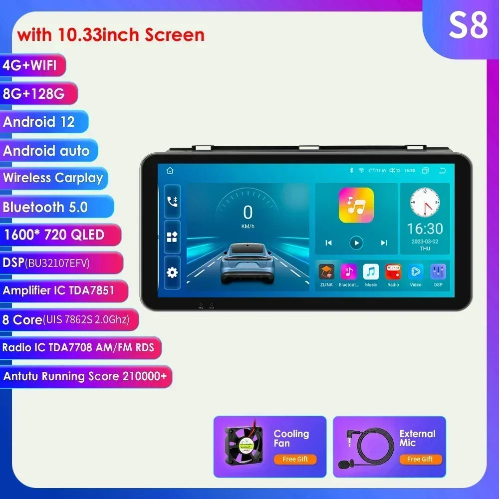 Mazda 3 2004-2009 9" / 10,33"  Android 14 Carplay Android auto wireless wifi bt gps 4g AUTMZAMD3