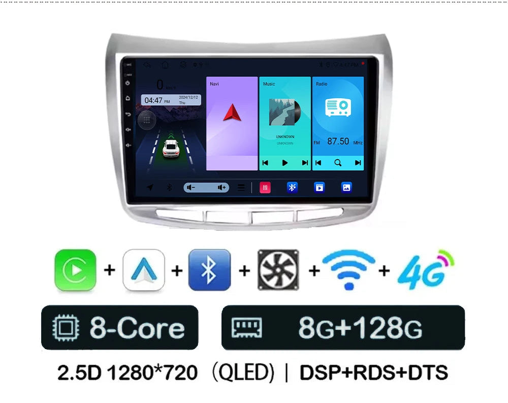 Cartablet 9"  Lancia Delta 2009-2019 Android 14 Carplay Android auto wireless wifi bluetooth navigatore satellitare Europa radio RDS AUTMLNCDT