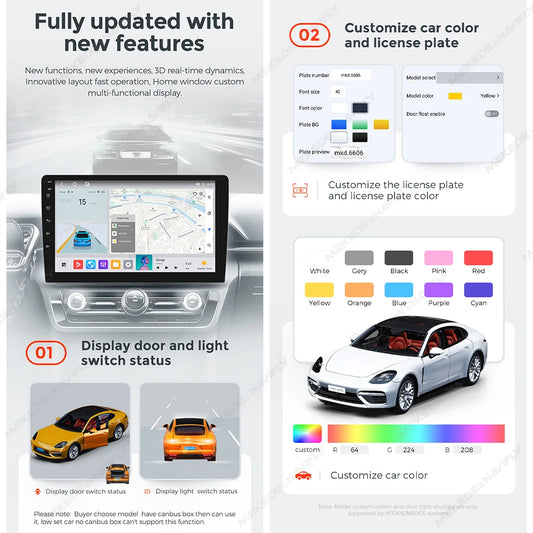 9 /10" Android 14 CARTABLET UNIVERSALI Carplay Android Auto wireless WIFI BT GPS USB AUTMHZA2