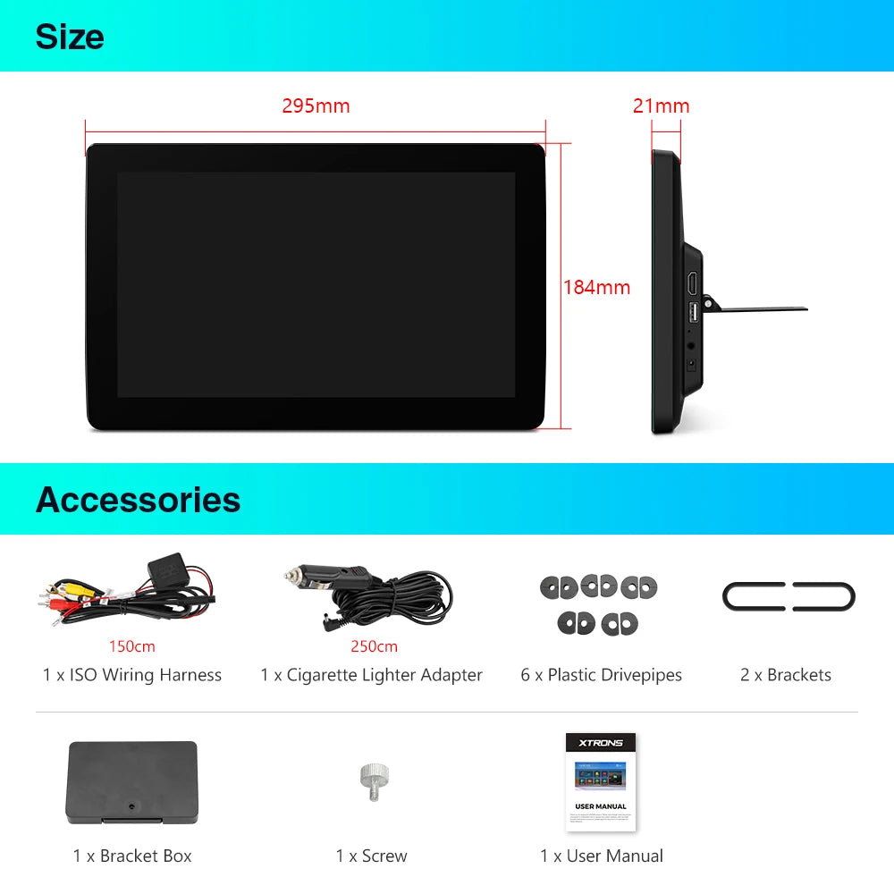 11,6" Android 11  Monitor per poggiatesta per auto Quad-core 1 + 16 GB 1366x768 Touch Screen con mirroring dello schermo WIFI integrato HM111A