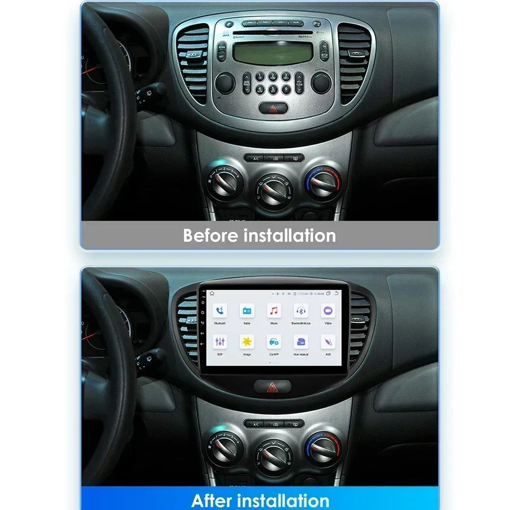 Hyundai I10 2007-2013 9"/10,33" Android 14 Carplay Android auto wireless wifi bt gps 4g  AUTMMDSZ