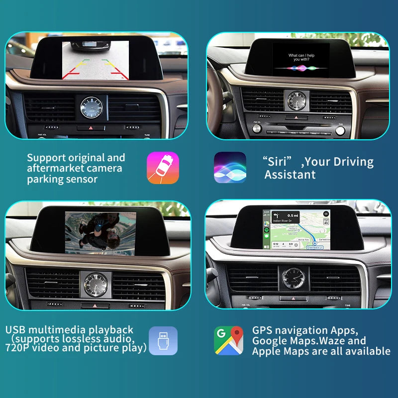 Lexus RX 2015-2022 Wireless CarPlay  Android Auto Mirror Link AirPlay  USB ,Plug and Play AUTMLXSRX22