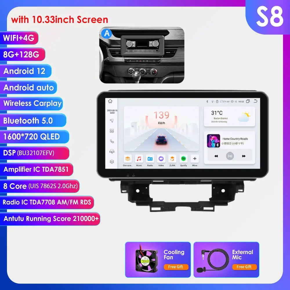 Renault Kangoo 2019-2025 9" Android 14 Carplay Android auto wireless wifi bt gps 4g  AUTM4NJ5