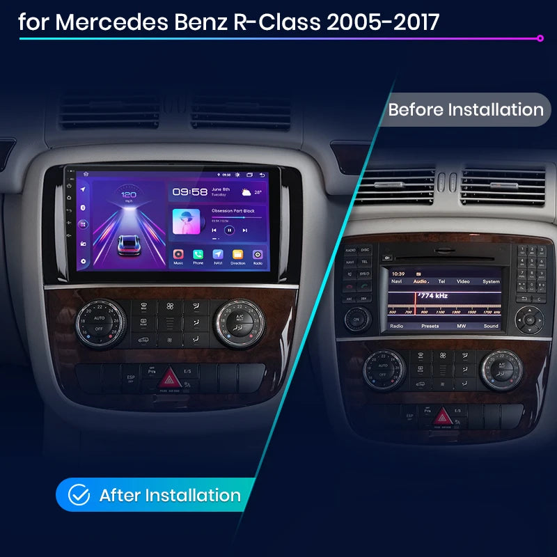 Mercedes Benz R-Class W251 R300 R280 R320 2005-2017 V1 Wireless CarPlay Android Auto Radio RDS WIFI GPS BT Car Multimedia autoradio AUTMMCDRW