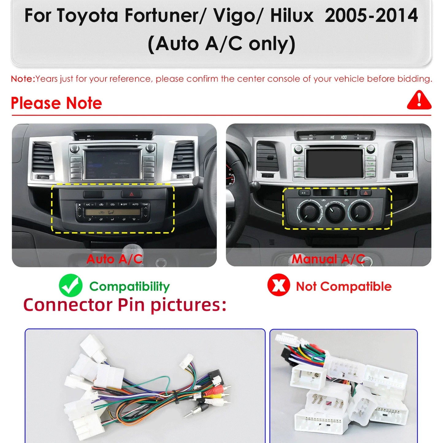 TToyota Fortuner Vigo Hilux 2005-2014 9,7" Android 14 Carplay Android auto wireless wifi bt gps 4g  AUTMQD6Z