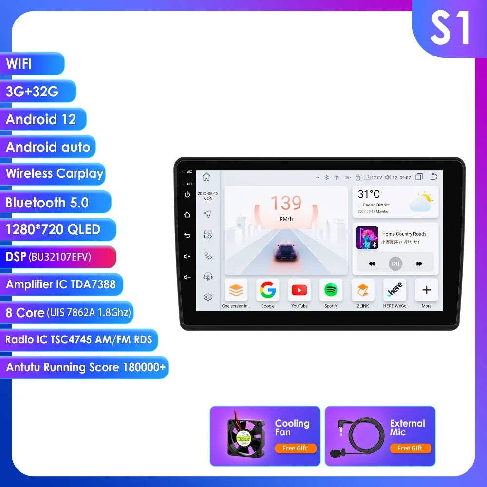 Fiat Ducato Peugeot Boxer Citroen Jumper 2 2006-2022 9" Android 14 Carplay Android auto wireless wifi bt gps 4g  AUTM7UCV