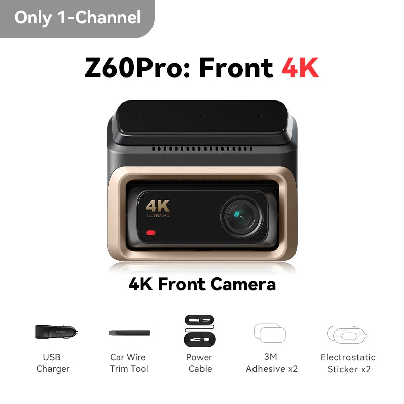 4K Dash Cam Z60 Pro HDR anteriore +posteriore Camera SONY STARVIS2 678 Sensor 5GHz Wi-Fi GPS ADAS 4G DVR AUTMRGSL