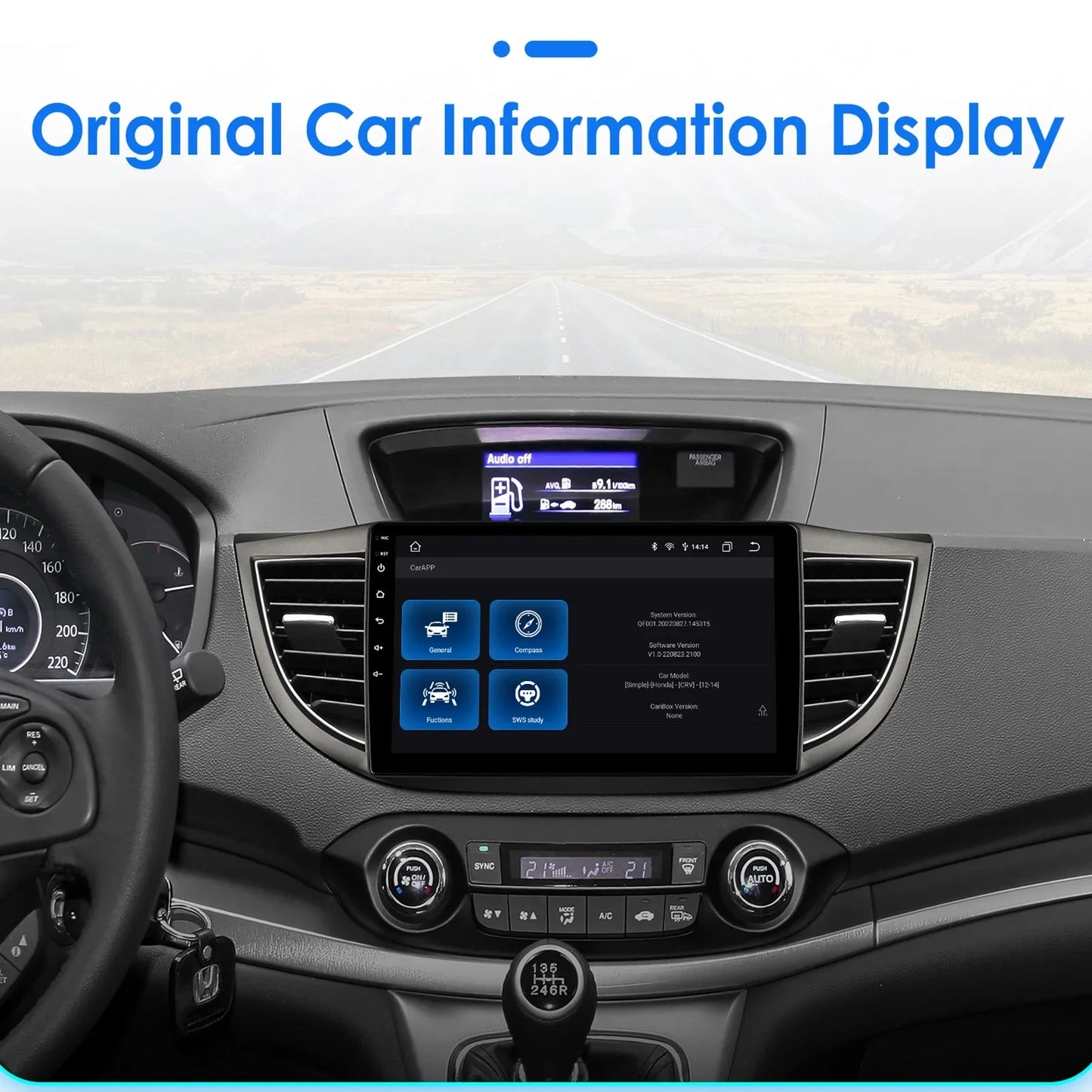 Honda CRV 4th 2012-2016 9" Android 14 Carplay Android auto wireless wifi bt gps 4g AUTMVCRH4