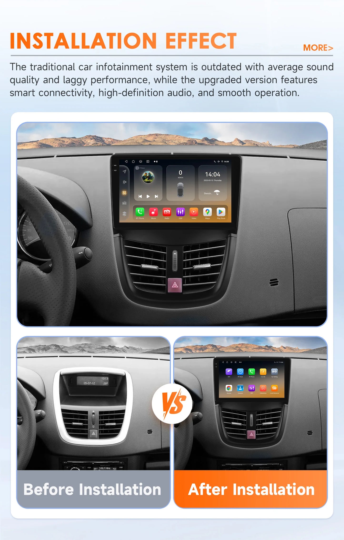 Peugeot SW 207 CC 207 CC 2006-2015  Car Radio RDS WIFI BT GPS wireless CarPlay Android Auto AUTM7MEAP